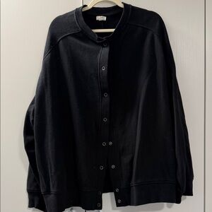 Aerie Black Button-Up Jacket